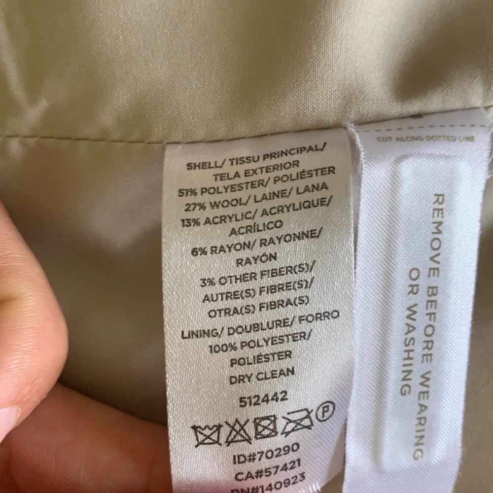 Cream trench coat by LOFT size XL - Picture 7 of 8